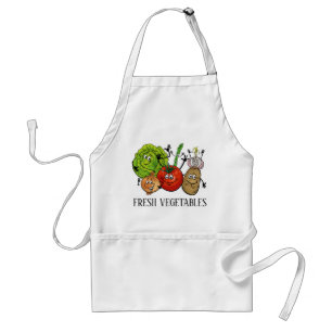 cute Farmers fresh vegetables add text Adult Apron