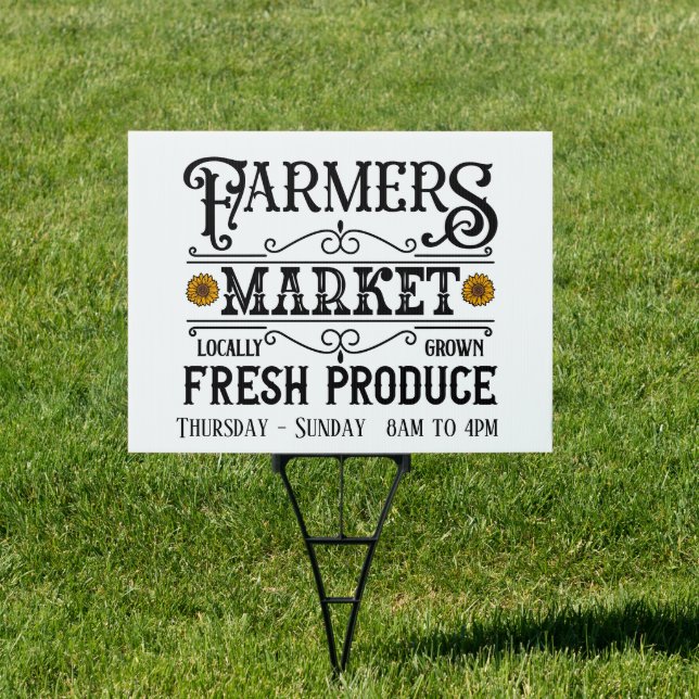 Cute Farmers market add days time Sign (Insitu)