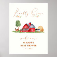 Cute Farmers Market Barnyard Baby Shower Welcome