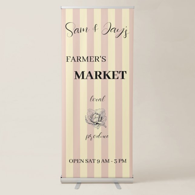 Cute Farmer's Market Retractable Banner (Front)