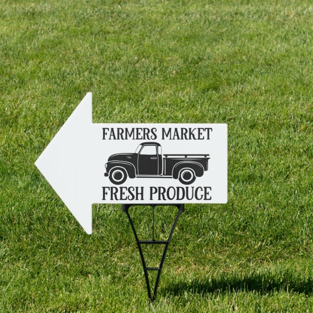 cute Farmers market truck arrow Sign (Insitu)