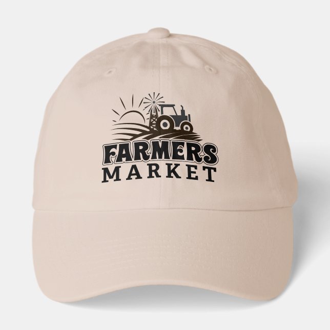 Cute Farmers Market word art  Hat (Front)