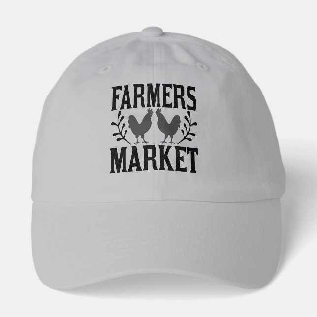 Cute Farmers Market word art  Hat (Front)