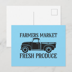 Cute Farmers market word art  Postcard