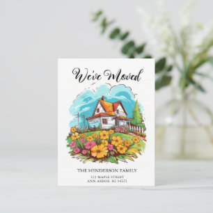 Cute Farmhouse New Home Moving Announcement Postcard