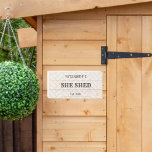 Cute Farmhouse She Shed Bring Wine Wooden Box Sign<br><div class="desc">Perfect for the she shed fanatic!! This adorable wooden sign has a cute tile design that gives it a modern farmhouse feel. This sign can be personalized with a name using the customization feature.</div>