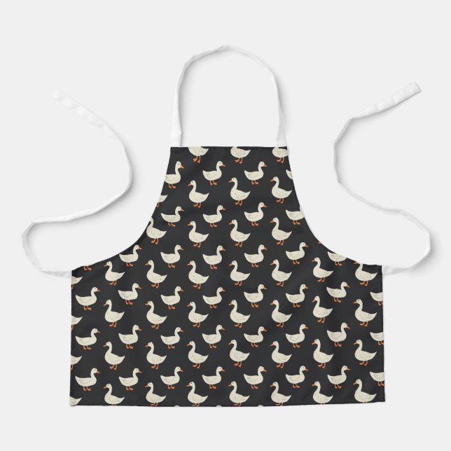Cute Farmhouse Style Ducks Pattern Apron (Front)