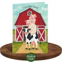 Cute Farmyard Animals Stack Missing You Get Well