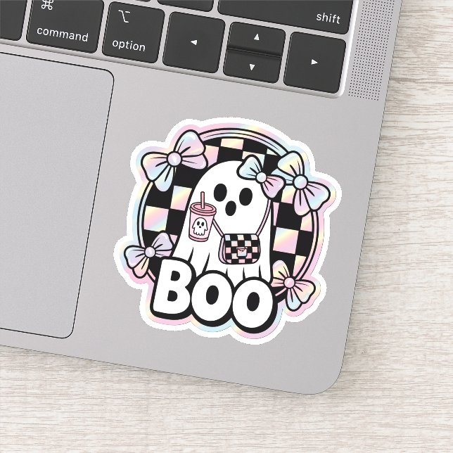 Cute Fashion Boo Ghost Halloween  Sticker (Detail)