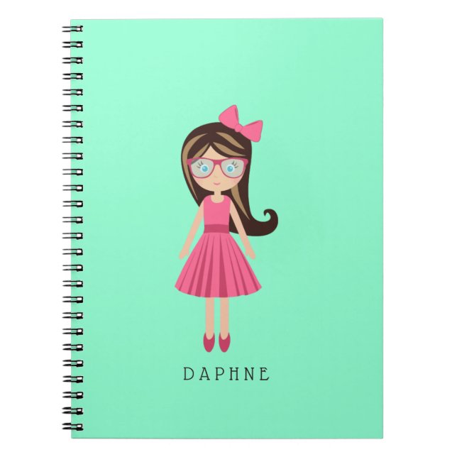 Cute Fashion Designer Girl Personalized Journal (Front)