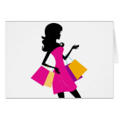 Cute fashion girl silhouette / black, pink (Front Horizontal)
