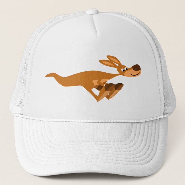 Cute Fast Cartoon Kangaroo Hat (Front)