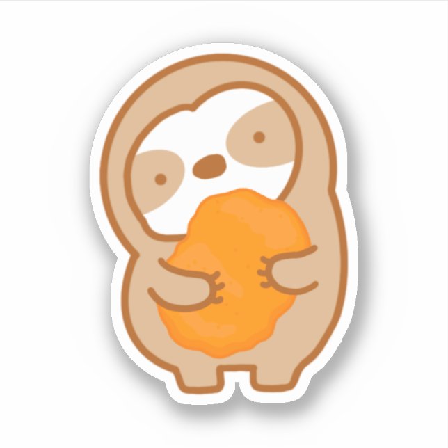Cute Fast Food Chicken Nugget Sloth  Sticker (Front)