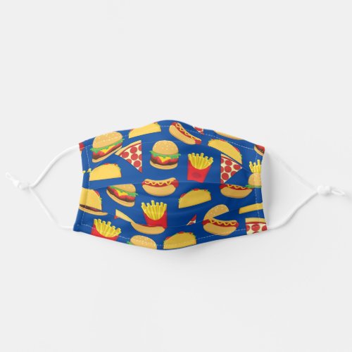 Cute Fast Food Hot Dog Burger Fries Pizza Taco Adult Cloth Face Mask