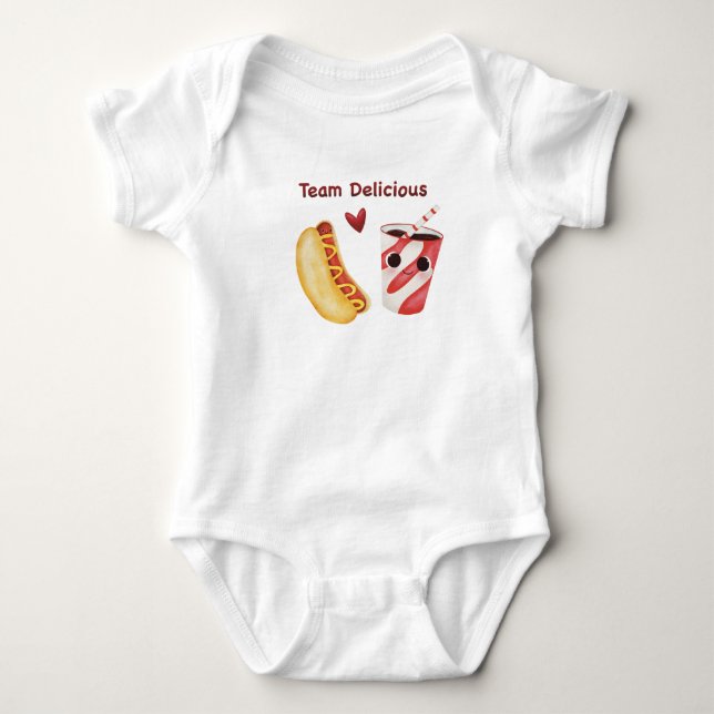 Cute Fast Food – Kawaii Junk Food Faces Baby Bodysuit (Front)
