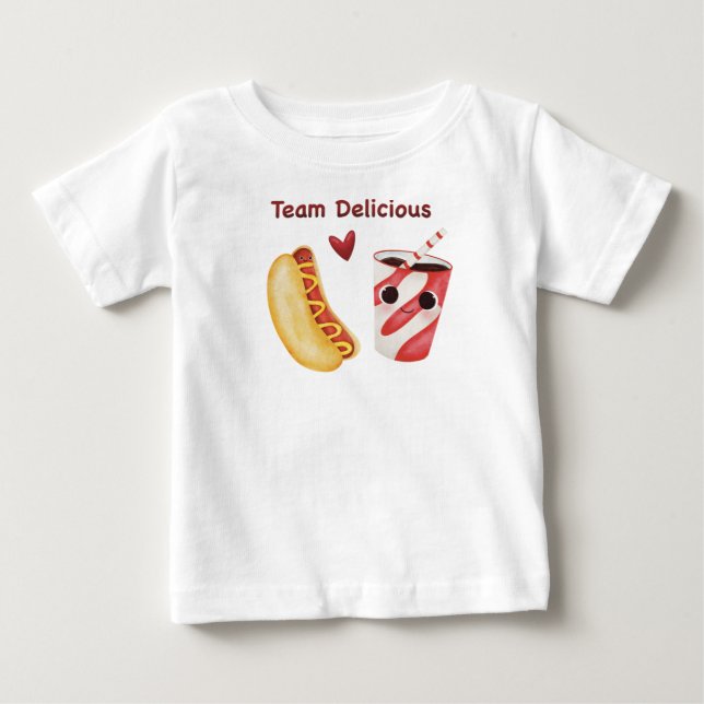 Cute Fast Food – Kawaii Junk Food Faces Baby T-Shirt (Front)