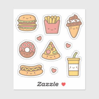 Cute Fast Food Lovers Themed Set Sticker