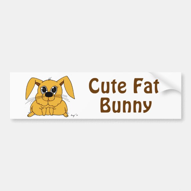 Cute Fat Bunny Bumpersticker Bumper Sticker (Front)