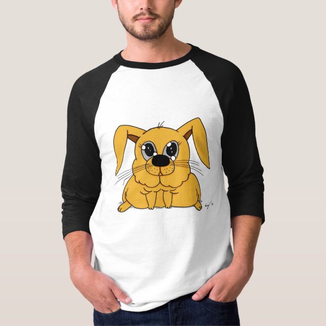 Cute Fat Bunny Mens Raglan T-Shirt (Front)