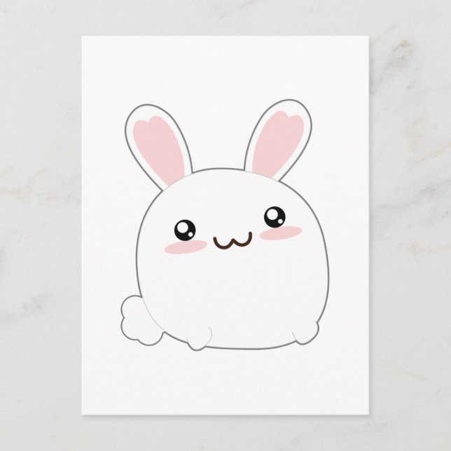 Cute Fat Bunny - Rabbit Adorable Fluffy Postcard (Front)