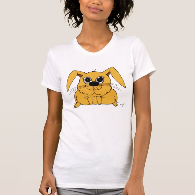Cute Fat Bunny Womens Casual Scoop T-Shirt (Front)