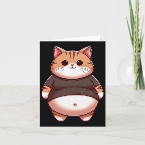 Cute Fat Cat Art Design Fat Kitten Cat Lover  Card