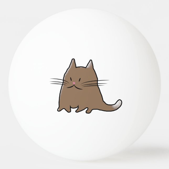 Cute Fat Cat Ping-Pong Ball (Front)