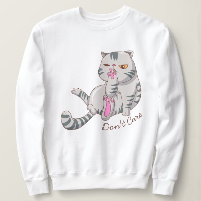 Cute Fat Cat Sweatshirt (Design Front)