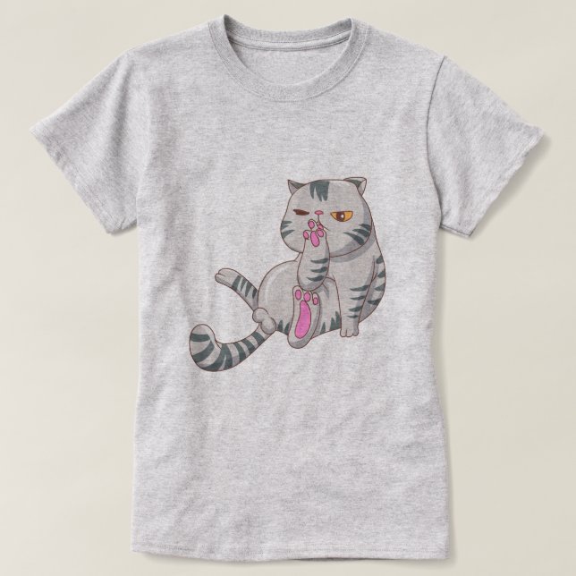 Cute Fat Cat T-Shirt (Design Front)