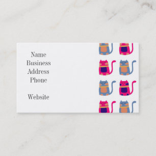 Cute Fat Kitty Cats Pink Melon Blue Unique Gifts Business Card