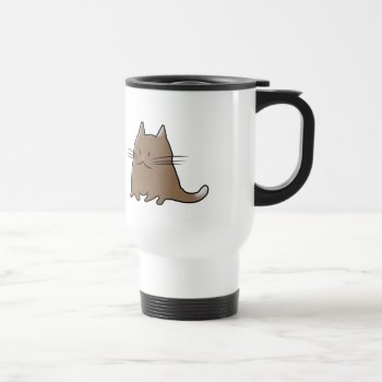 Cute Fat Little Chubby Kitty Cat Travel Mug by Zoomages at Zazzle