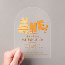 Cute Fat Orange Cat 1st Birthday