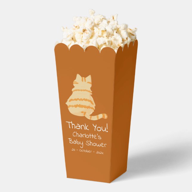 Cute Fat Orange Cat Baby Shower Favor Boxes (Popped)
