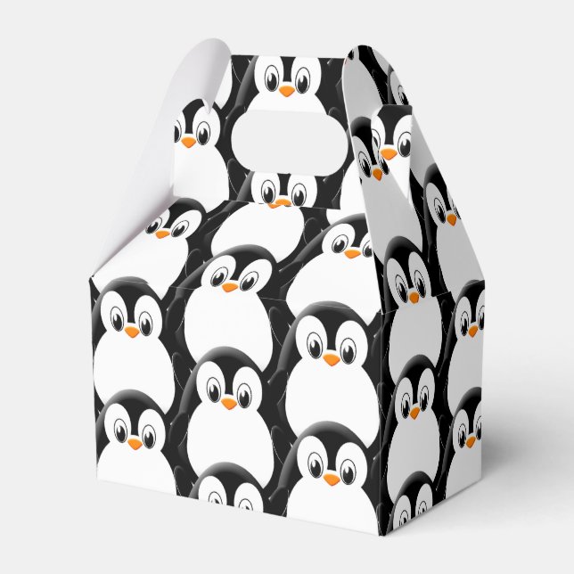 Cute Fat Penguin All Over Print Pattern Favor Boxes (Front Side)