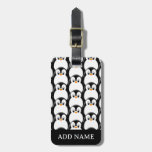Cute Fat Penguin All Over Print Pattern Luggage Tag