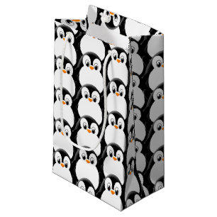 Cute Fat Penguin All Over Print Pattern Small Gift Bag