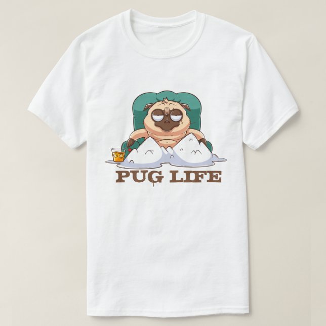Cute Fat Pug T-Shirt (Design Front)