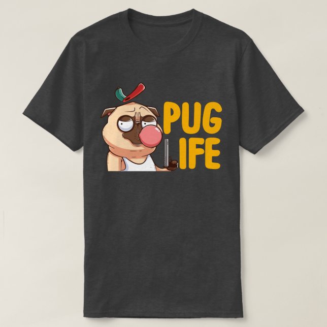 Cute Fat Pug T-Shirt (Design Front)