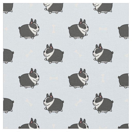 Cute Fat Puppy Pattern Fabric