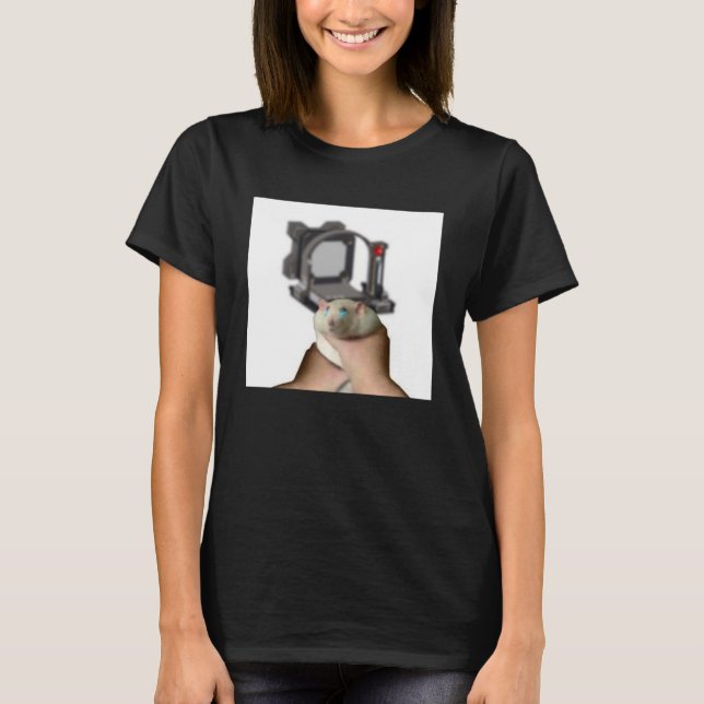 Cute Fat Rat Being Grabbed Meme T-Shirt (Front)