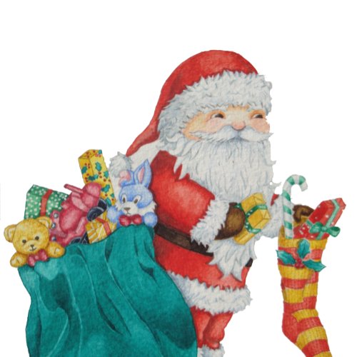 Cute father christmas with sack and gifts festive neck tie