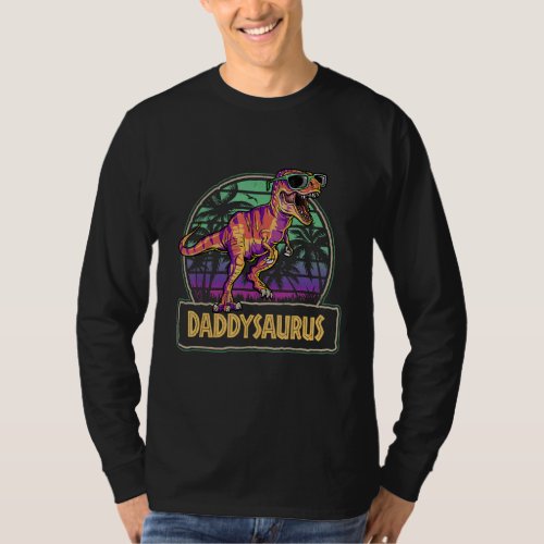 Cute Father Day Daddysaurus Rex Dinosaur Daddy Sau T_Shirt