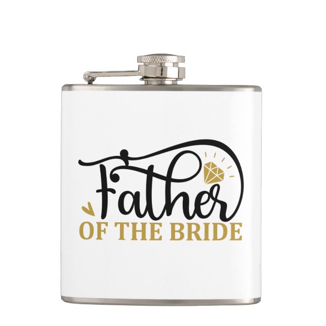 Cute Father Of The Bride  Flask (Front)