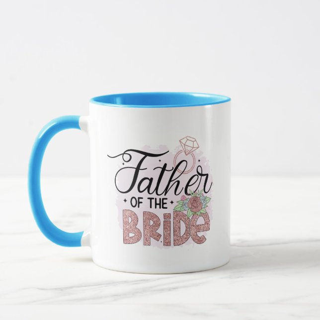 cute Father of the Bride word art Mug (Left)