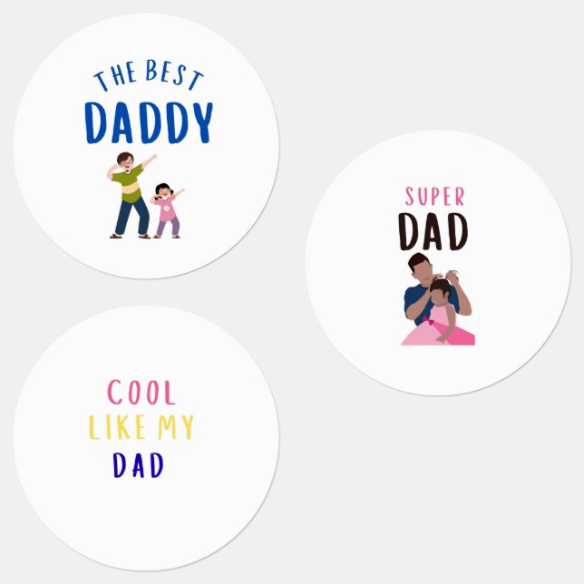 Cute Father’s Day & Dad Designs Collections Labels (Group)