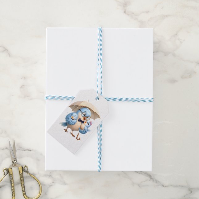 Cute Father's Day Bird Present Tag (With Twine)