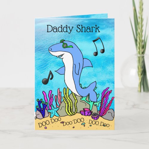 Cute Fathers Day Daddy Shark Card