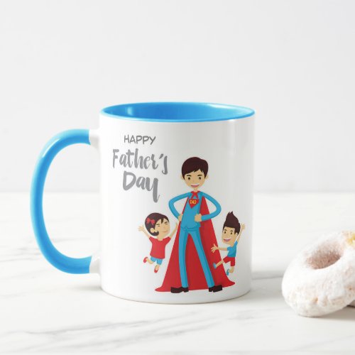 Cute Fathers Day Super Dad Mug