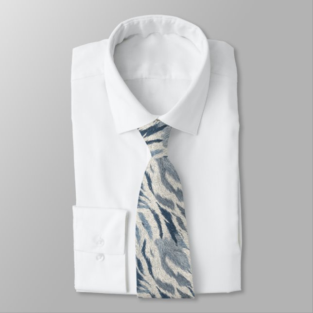 Cute Fathers Day Tiger Print Neck Tie (Tied)