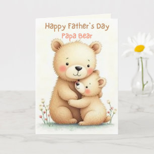Cute Fathers Day with Bears Soft Pastel Animal Card